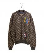 LOUIS VUITTONルイ ヴィトン）の古着「NBAモノグラムグラフィックジップアップニットブルゾン 21AW」｜ブラウン