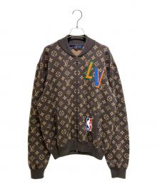 LOUIS VUITTON（ルイ ヴィトン）の古着「NBAモノグラムグラフィックジップアップニットブルゾン 21AW」｜ブラウン