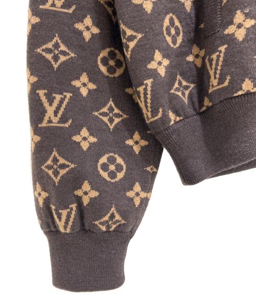 LOUIS VUITTON（ルイ ヴィトン）LOUIS VUITTON (ルイ ヴィトン) NBAモノグラムグラフィックジップアップニットブルゾン 21AW ブラウン サイズ:Mの古着・服飾アイテム