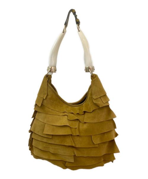 Yves Saint Laurent（イヴサンローラン）Yves Saint Laurent (イヴサンローラン) ティアードフリル サントロペ マスタードの古着・服飾アイテム