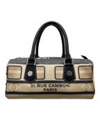 CHANELシャネル）の古着「ミニボストンバッグ」｜イエロー×ブラック