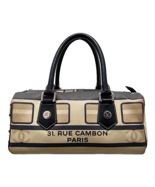 CHANEL（シャネル）CHANEL (シャネル) ミニボストンバッグ イエロー×ブラック サイズ:ミニの古着・服飾アイテム