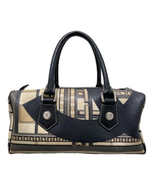 CHANEL（シャネル）CHANEL (シャネル) ミニボストンバッグ イエロー×ブラック サイズ:ミニの古着・服飾アイテム