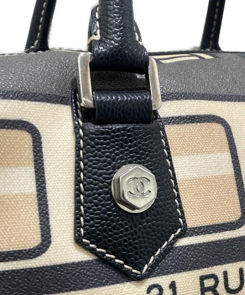 CHANEL（シャネル）CHANEL (シャネル) ミニボストンバッグ イエロー×ブラック サイズ:ミニの古着・服飾アイテム