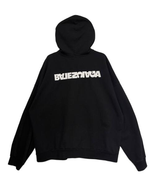 BALENCIAGA（バレンシアガ）BALENCIAGA (バレンシアガ) ロゴ反転ジップパーカー ブラック サイズ:2の古着・服飾アイテム