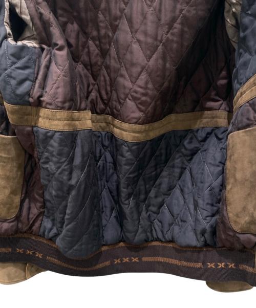 ERMENEGILDO ZEGNA（エルメネジルド・ゼニア）ERMENEGILDO ZEGNA (エルメネジルド・ゼニア) スウェードボンバージャケット カーキ サイズ:50の古着・服飾アイテム