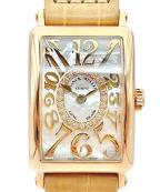 FRANCK MULLERフランクミュラー）の古着「ランクミュラー ロングアイランド ホワイトシェル インデックスダイヤ/Long Island White Mother of Pearl Dial Diamond Index/902 QZ REL MOP CD 1R/白蝶貝文字盤/K18PG/32.5mm/23.0mm」｜シェル文字盤