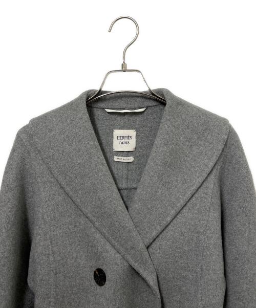 HERMES（エルメス）HERMES (エルメス) カシミヤダブルフェイスコート グレー サイズ:34の古着・服飾アイテム