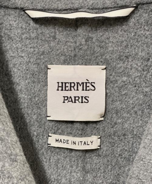 HERMES（エルメス）HERMES (エルメス) カシミヤダブルフェイスコート グレー サイズ:34の古着・服飾アイテム