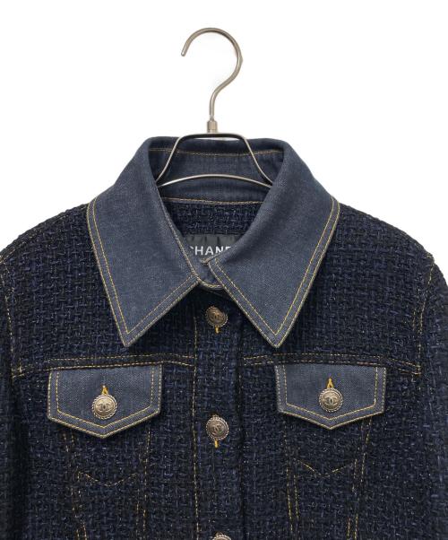 CHANEL（シャネル）CHANEL (シャネル) デニムココマークボタンジャケット ネイビー サイズ:38の古着・服飾アイテム