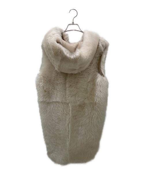 Whim Gazette（ウィムガゼット）Whim Gazette (ウィムガゼット) フードFURジレ ホワイト サイズ:Freeの古着・服飾アイテム