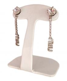 MIU MIU（ミュウミュウ）の古着「クリスタル付 メタル ピアス」｜シルバー