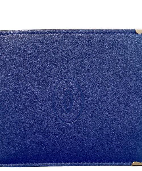 Cartier（カルティエ）Cartier (カルティエ) マスト ドゥ カルティエ 二つ折りウォレット ネイビー 未使用品の古着・服飾アイテム