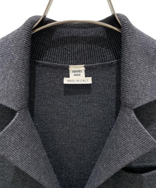 HERMES（エルメス）HERMES (エルメス) ニットコート グレー サイズ:34の古着・服飾アイテム