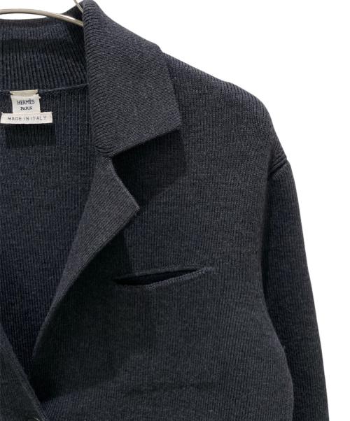 HERMES（エルメス）HERMES (エルメス) ニットコート グレー サイズ:34の古着・服飾アイテム
