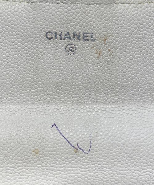 CHANEL（シャネル）CHANEL (シャネル) キャビアスキンロングウォレット アイボリーの古着・服飾アイテム