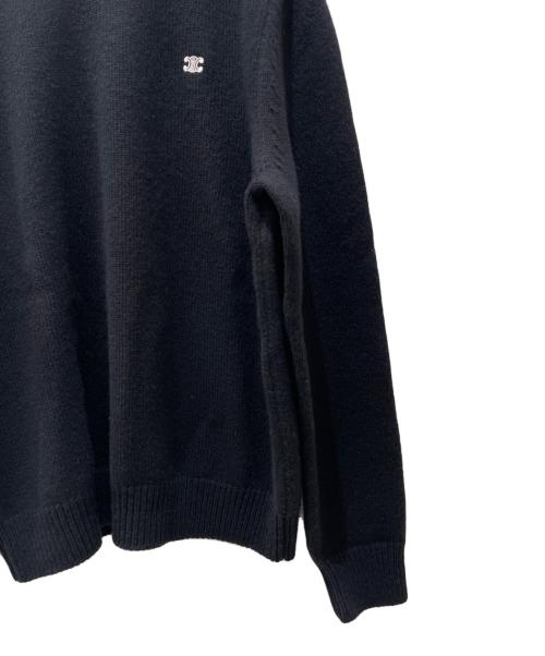 CELINE（セリーヌ）CELINE (セリーヌ) トリオンフクルーネックセーター ブラック サイズ:Mの古着・服飾アイテム
