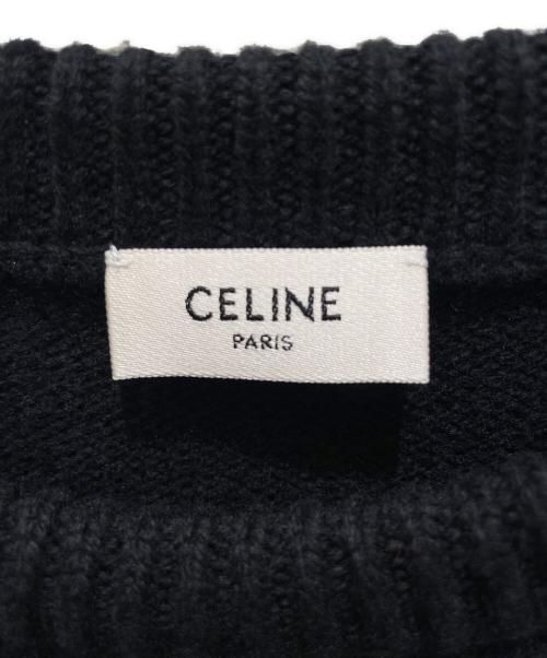 CELINE（セリーヌ）CELINE (セリーヌ) トリオンフクルーネックセーター ブラック サイズ:Mの古着・服飾アイテム