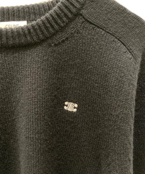 CELINE（セリーヌ）CELINE (セリーヌ) トリオンフクルーネックセーター ブラック サイズ:Mの古着・服飾アイテム