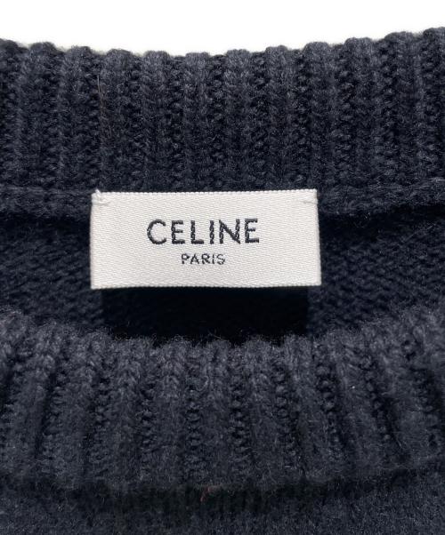 CELINE（セリーヌ）CELINE (セリーヌ) トリオンフクルーネックセーター ブラック サイズ:Mの古着・服飾アイテム