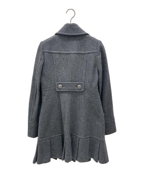 BURBERRY BLUE LABEL（バーバリー ブルー レーベル）BURBERRY BLUE LABEL (バーバリーロンドンブルーレーベル) ウールフリルデザインコート ライトグレー サイズ:36の古着・服飾アイテム