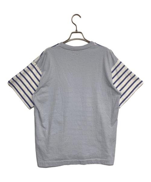 HUMAN MADE（ヒューマンメイド）HUMAN MADE (ヒューマンメイド) ボーダーハート刺繍パッチTシャツ ブルー サイズ:XLの古着・服飾アイテム