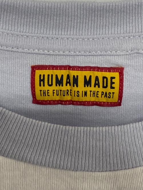 HUMAN MADE（ヒューマンメイド）HUMAN MADE (ヒューマンメイド) ボーダーハート刺繍パッチTシャツ ブルー サイズ:XLの古着・服飾アイテム