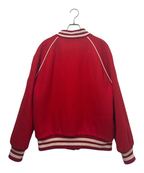 GUCCI（グッチ）GUCCI (グッチ) 裏ボア キャットワッペン スタジャンブルゾン レッド サイズ:46の古着・服飾アイテム
