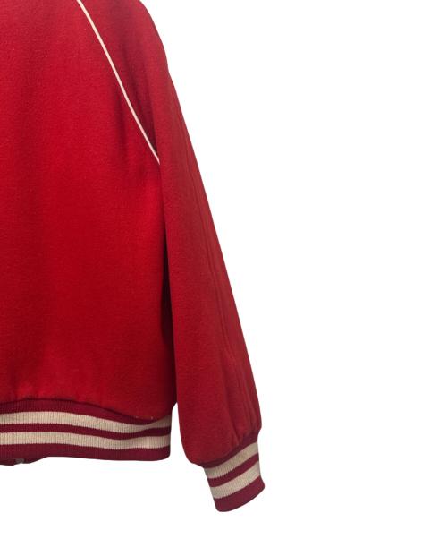 GUCCI（グッチ）GUCCI (グッチ) 裏ボア キャットワッペン スタジャンブルゾン レッド サイズ:46の古着・服飾アイテム