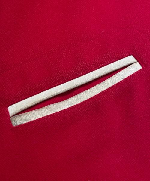 GUCCI（グッチ）GUCCI (グッチ) 裏ボア キャットワッペン スタジャンブルゾン レッド サイズ:46の古着・服飾アイテム