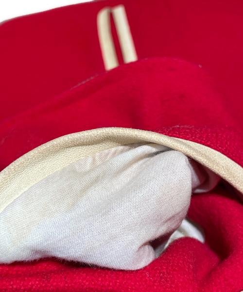 GUCCI（グッチ）GUCCI (グッチ) 裏ボア キャットワッペン スタジャンブルゾン レッド サイズ:46の古着・服飾アイテム