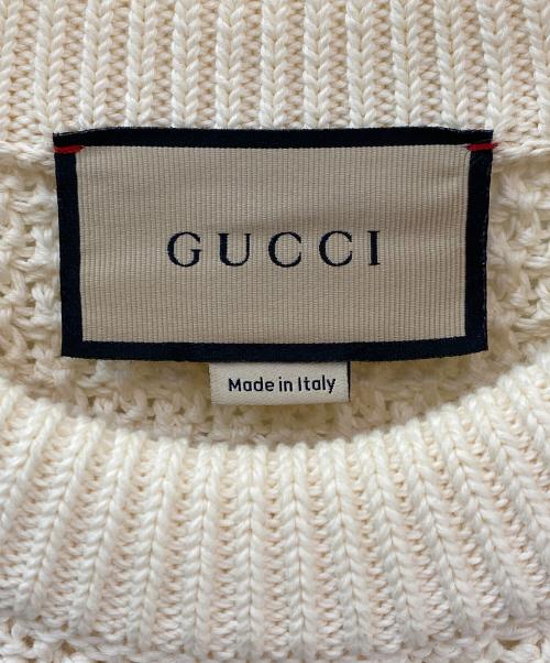GUCCI（グッチ）GUCCI (グッチ) ベア刺繍ニットセーター アイボリー サイズ:XSの古着・服飾アイテム