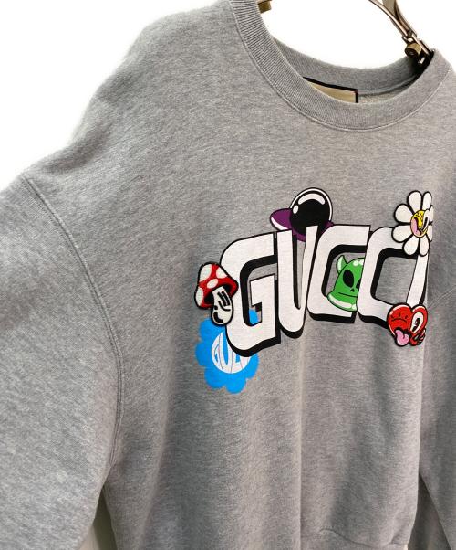 GUCCI（グッチ）GUCCI (グッチ) 刺繍パッチプリントロゴスウェット グレー サイズ:XSの古着・服飾アイテム