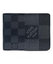 LOUIS VUITTON（ルイ ヴィトン）の古着「ダミエ・グラフィット 3D ポルトフォイユ・ミュルティプル」｜ブラック