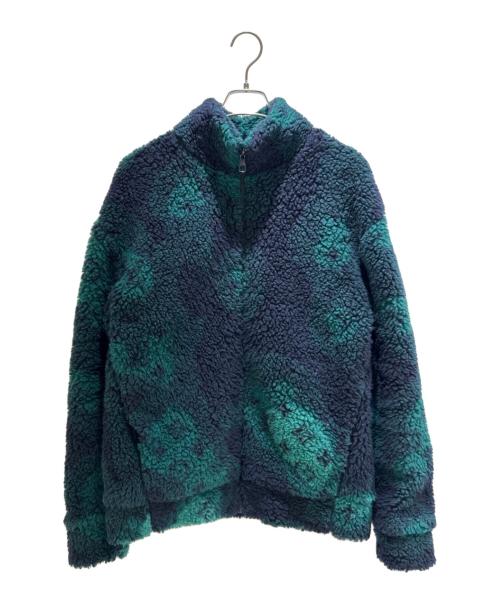 LOUIS VUITTON（ルイ ヴィトン）LOUIS VUITTON (ルイ ヴィトン) モノグラム ジャガード フリースジャケット グリーン×ネイビー サイズ:Mの古着・服飾アイテム