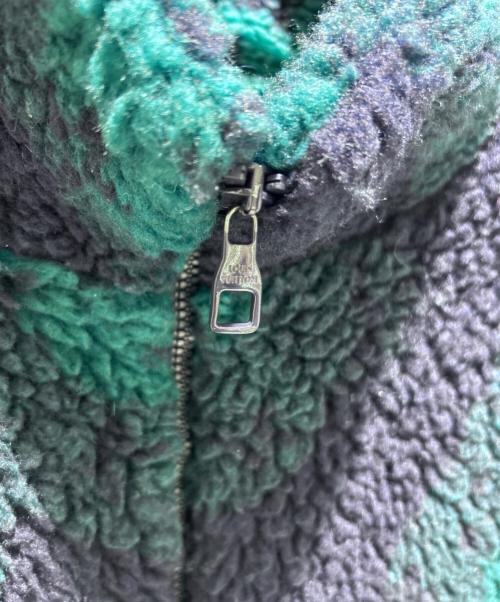 LOUIS VUITTON（ルイ ヴィトン）LOUIS VUITTON (ルイ ヴィトン) モノグラム ジャガード フリースジャケット グリーン×ネイビー サイズ:Mの古着・服飾アイテム