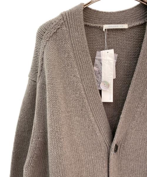 GALERIE VIE（ギャルリーヴィー）GALERIE VIE (ギャルリーヴィー) ファインウールVネックロングカーディガン グレージュ サイズ:Sの古着・服飾アイテム