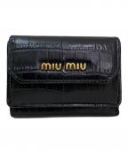 MIU MIUミュウミュウ）の古着「3つ折り財布」｜ブラック