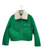 LOUIS VUITTONルイ ヴィトン）の古着「21AW エンボスモノグラムシャーリングカラーワークウェアブルゾン RM212 G98 HLA60W」｜グリーン