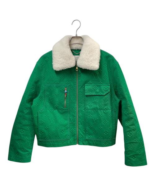 LOUIS VUITTON（ルイ ヴィトン）LOUIS VUITTON (ルイ ヴィトン) 21AW エンボスモノグラムシャーリングカラーワークウェアブルゾン RM212 G98 HLA60W グリーン サイズ:46の古着・服飾アイテム
