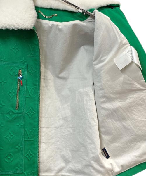 LOUIS VUITTON（ルイ ヴィトン）LOUIS VUITTON (ルイ ヴィトン) 21AW エンボスモノグラムシャーリングカラーワークウェアブルゾン RM212 G98 HLA60W グリーン サイズ:46の古着・服飾アイテム