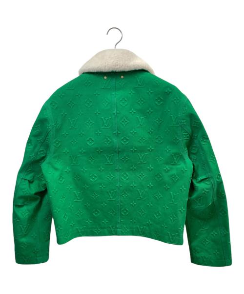 LOUIS VUITTON（ルイ ヴィトン）LOUIS VUITTON (ルイ ヴィトン) 21AW エンボスモノグラムシャーリングカラーワークウェアブルゾン グリーン サイズ:46の古着・服飾アイテム