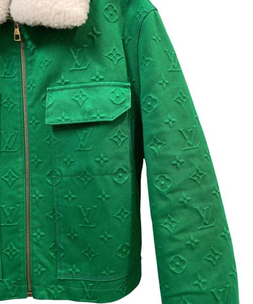 LOUIS VUITTON（ルイ ヴィトン）LOUIS VUITTON (ルイ ヴィトン) 21AW エンボスモノグラムシャーリングカラーワークウェアブルゾン グリーン サイズ:46の古着・服飾アイテム