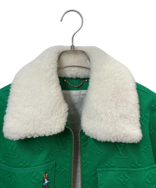 LOUIS VUITTON（ルイ ヴィトン）LOUIS VUITTON (ルイ ヴィトン) 21AW エンボスモノグラムシャーリングカラーワークウェアブルゾン グリーン サイズ:46の古着・服飾アイテム
