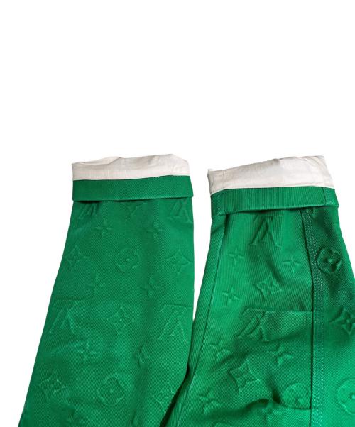 LOUIS VUITTON（ルイ ヴィトン）LOUIS VUITTON (ルイ ヴィトン) 21AW エンボスモノグラムシャーリングカラーワークウェアブルゾン グリーン サイズ:46の古着・服飾アイテム