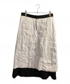 COMME des GARCONS COMME des GARCONSコムデギャルソン コムデギャルソン）の古着「インサイドアウトフリルスカート」｜ブラック×ホワイト