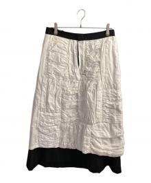 COMME des GARCONS COMME des GARCONS（コムデギャルソン コムデギャルソン）の古着「インサイドアウトフリルスカート」｜ブラック×ホワイト