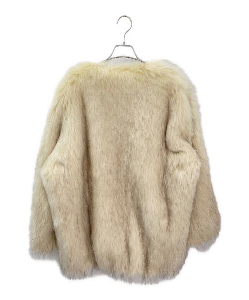 CLANE（クラネ）CLANE (クラネ) NO COLLAR VOLUME ECO FUR COAT アイボリー サイズ:2の古着・服飾アイテム