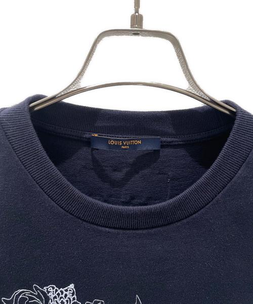 LOUIS VUITTON（ルイ ヴィトン）LOUIS VUITTON (ルイ ヴィトン) Tシャツ/フラワー刺繍Ｔシャツ ネイビー サイズ:Mの古着・服飾アイテム