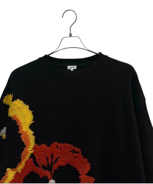 LOEWE（ロエベ）LOEWE (ロエベ) 22SS Pansies Embroidery Sweatshirt ブラック サイズ:Sの古着・服飾アイテム